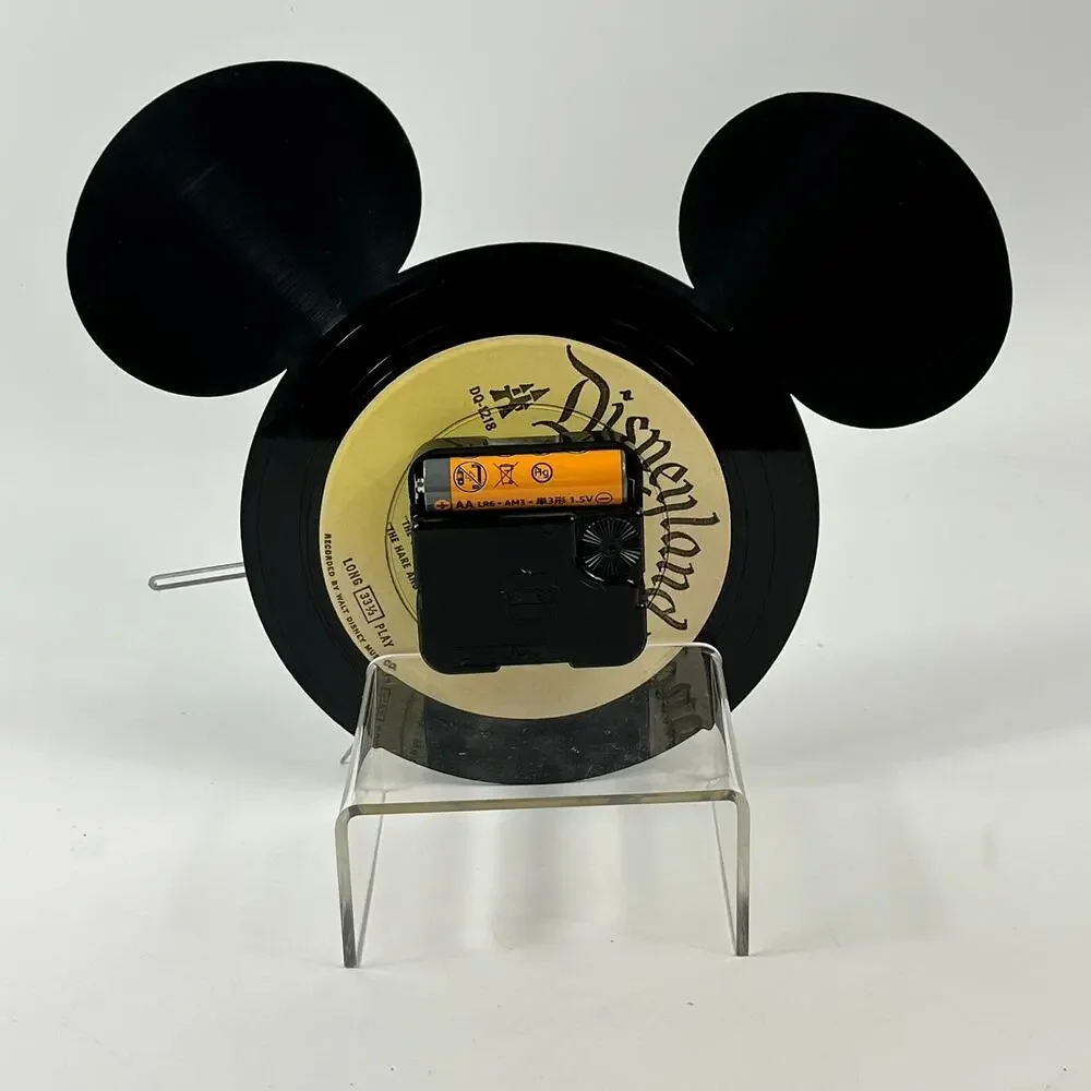 Vtg Disneyland Aesop Record Mickey Mouse Wall Clock Handmade Vinyl Art 9
